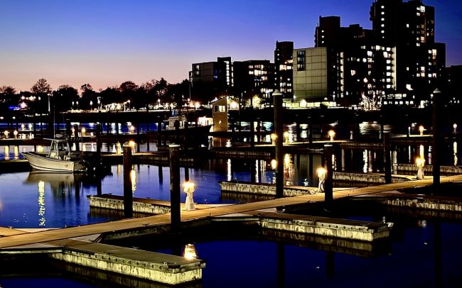 Boston Harbor at Night